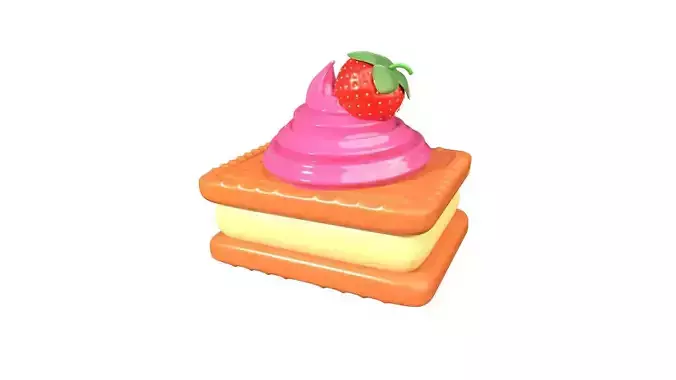 Ice Cream Sandwich 3D Illustration