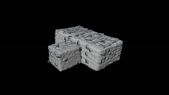 Chocolate Brownie  3D Illustration 3D model 2