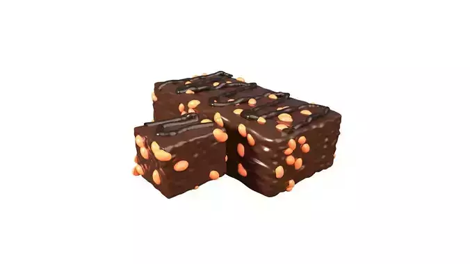Chocolate Brownie 3D Illustration 3D model