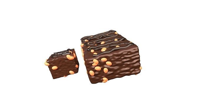 Chocolate Brownie  3D Illustration 3D model 4