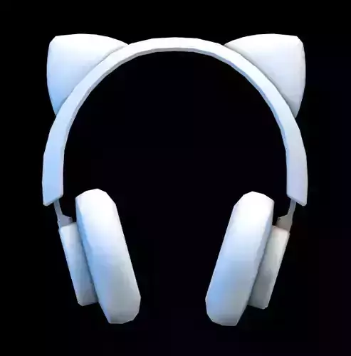 Low Poly Cat ear headphones
