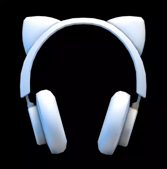Low Poly Cat ear headphones Low-poly 3D model_0