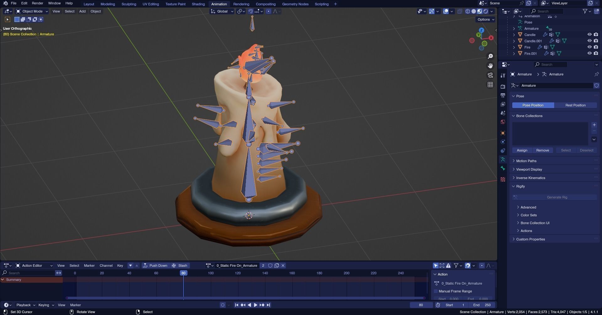 Low poly - Stylized Game Items - Candle Low-poly 3D model_6