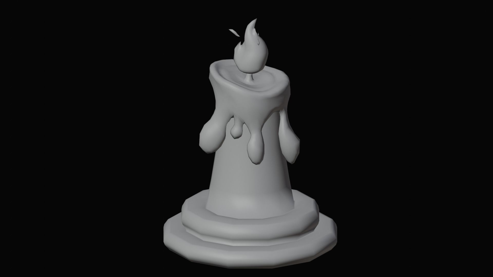 Low poly - Stylized Game Items - Candle Low-poly 3D model_3