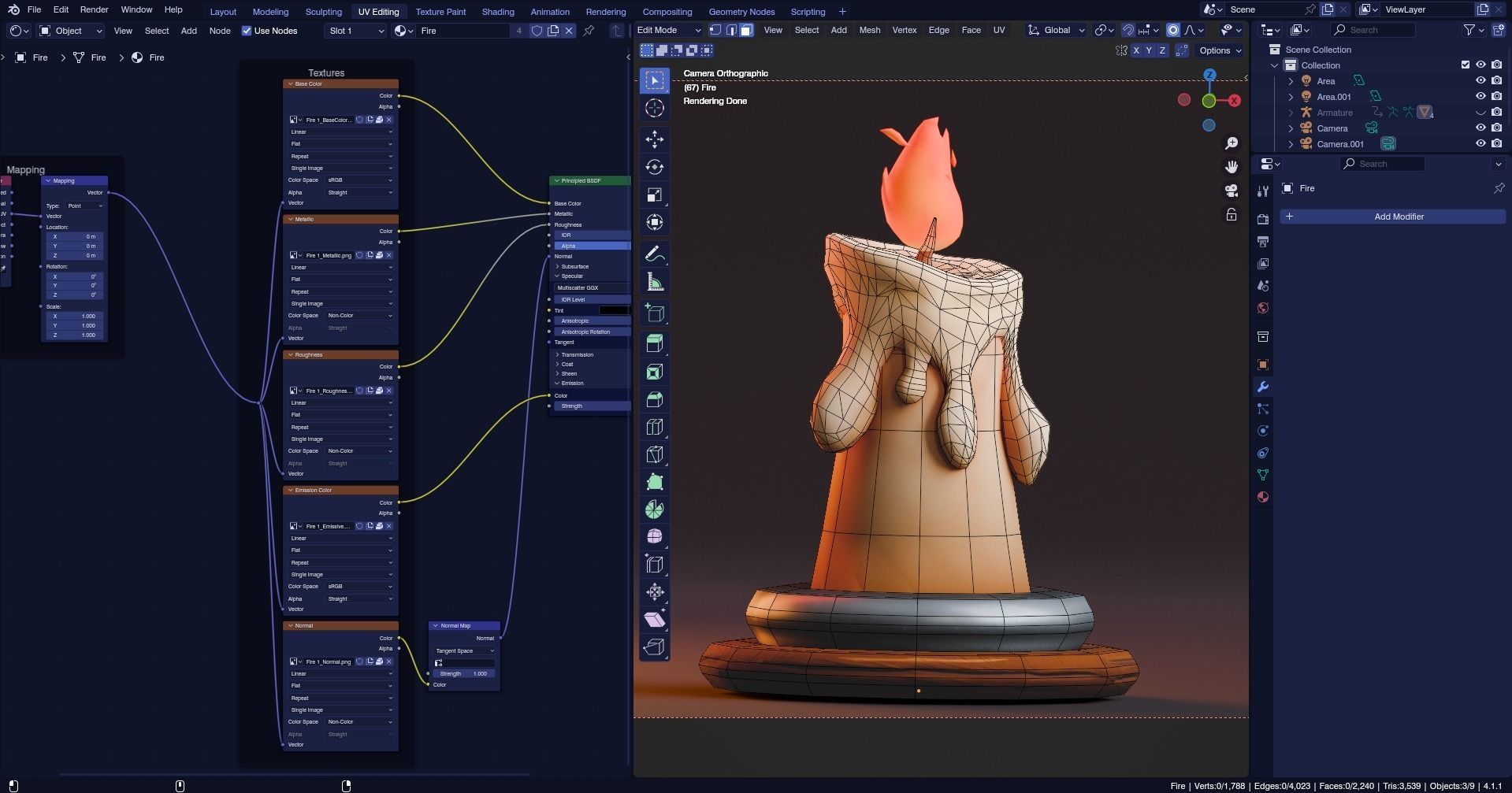 Low poly - Stylized Game Items - Candle Low-poly 3D model_8