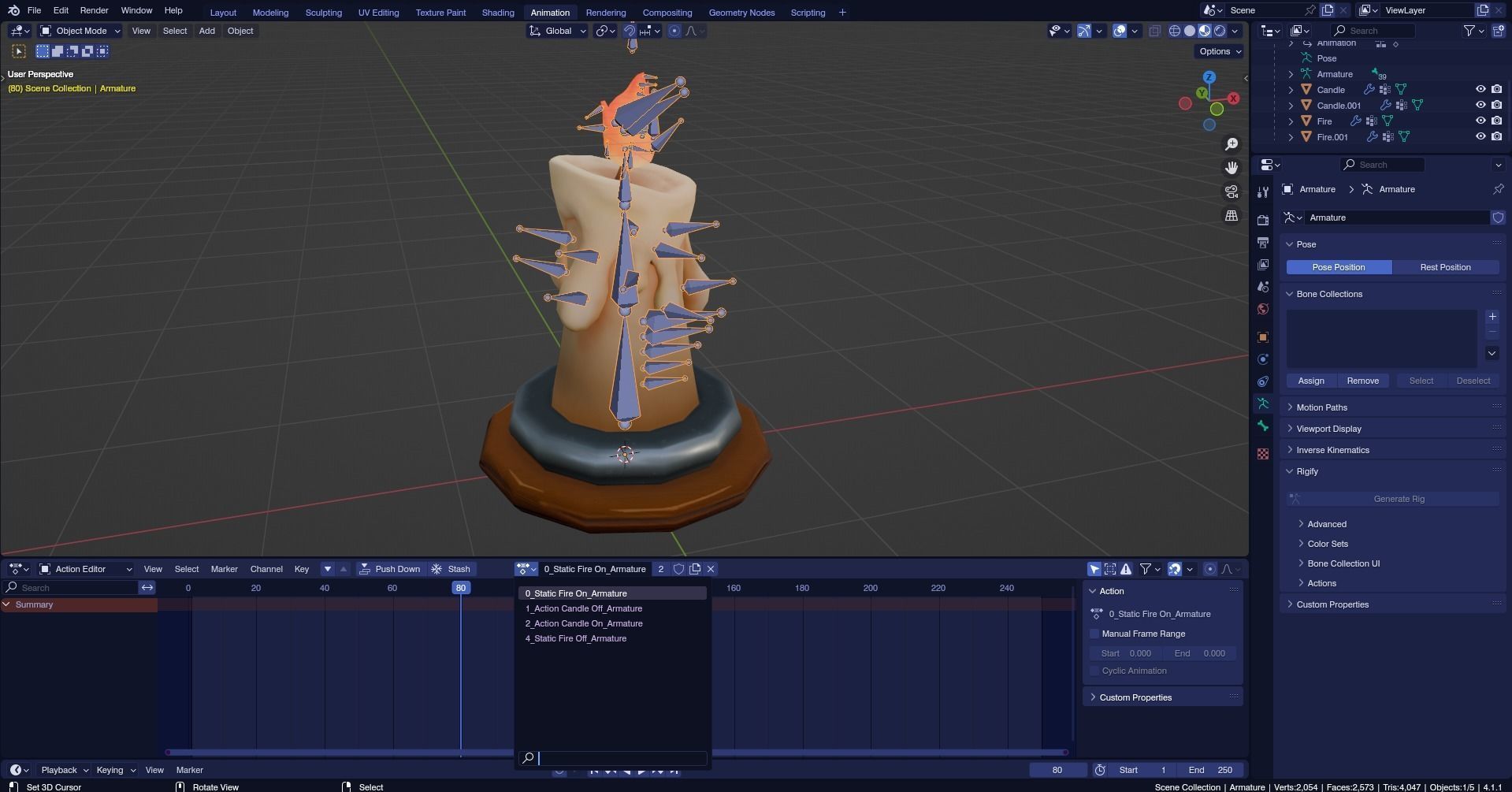 Low poly - Stylized Game Items - Candle Low-poly 3D model_7
