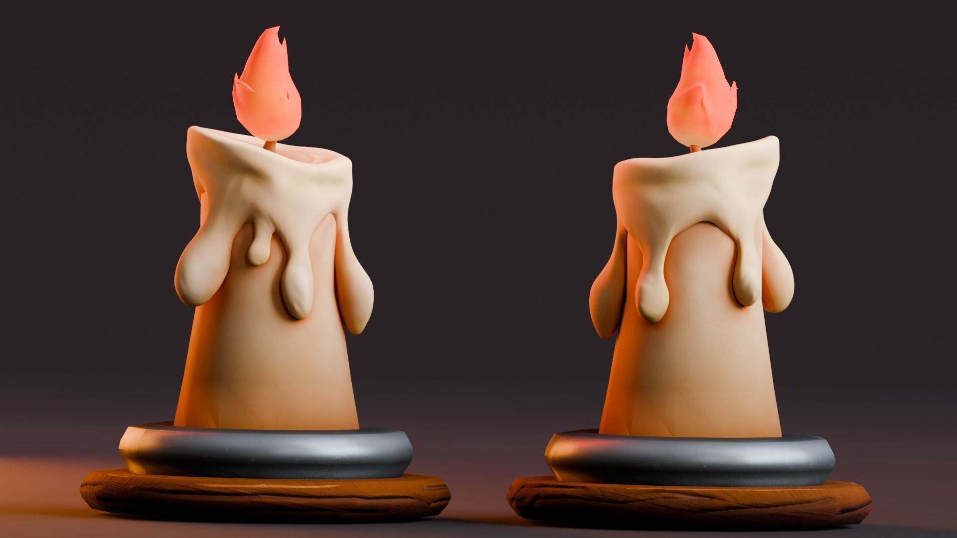 Low poly - Stylized Game Items - Candle Low-poly 3D model_2