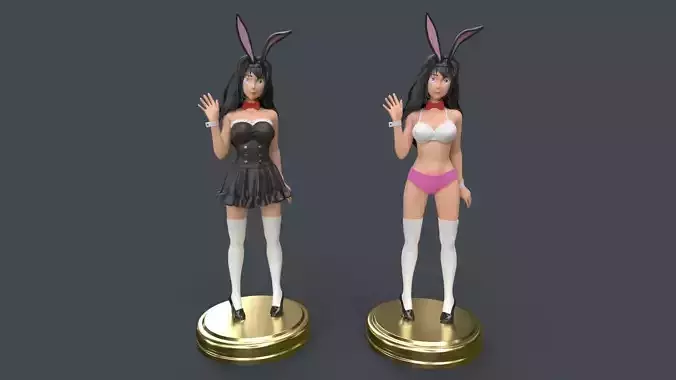 Anime Bunny Girl 3D Printing