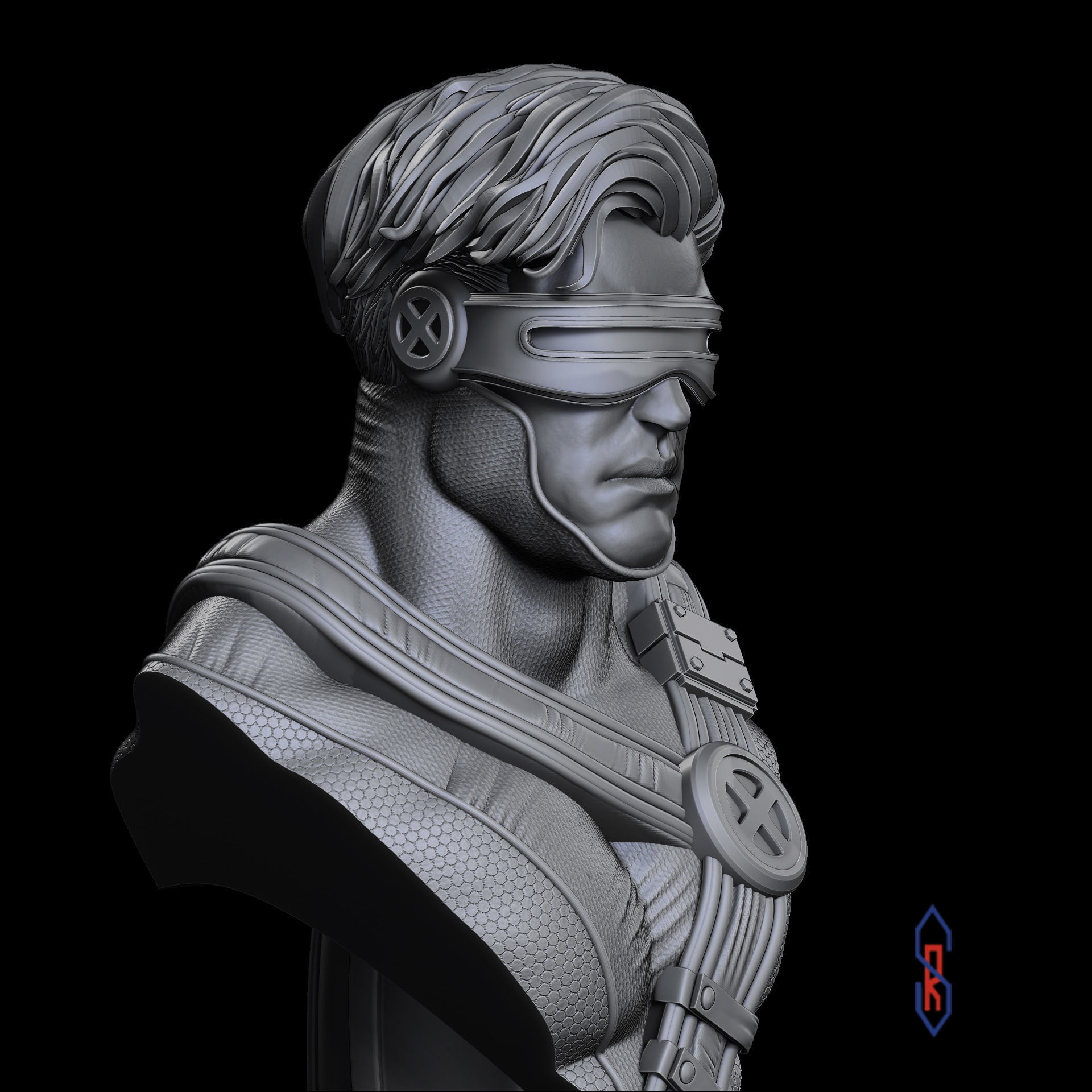 X-Men Cyclops Bust 3D print model_7
