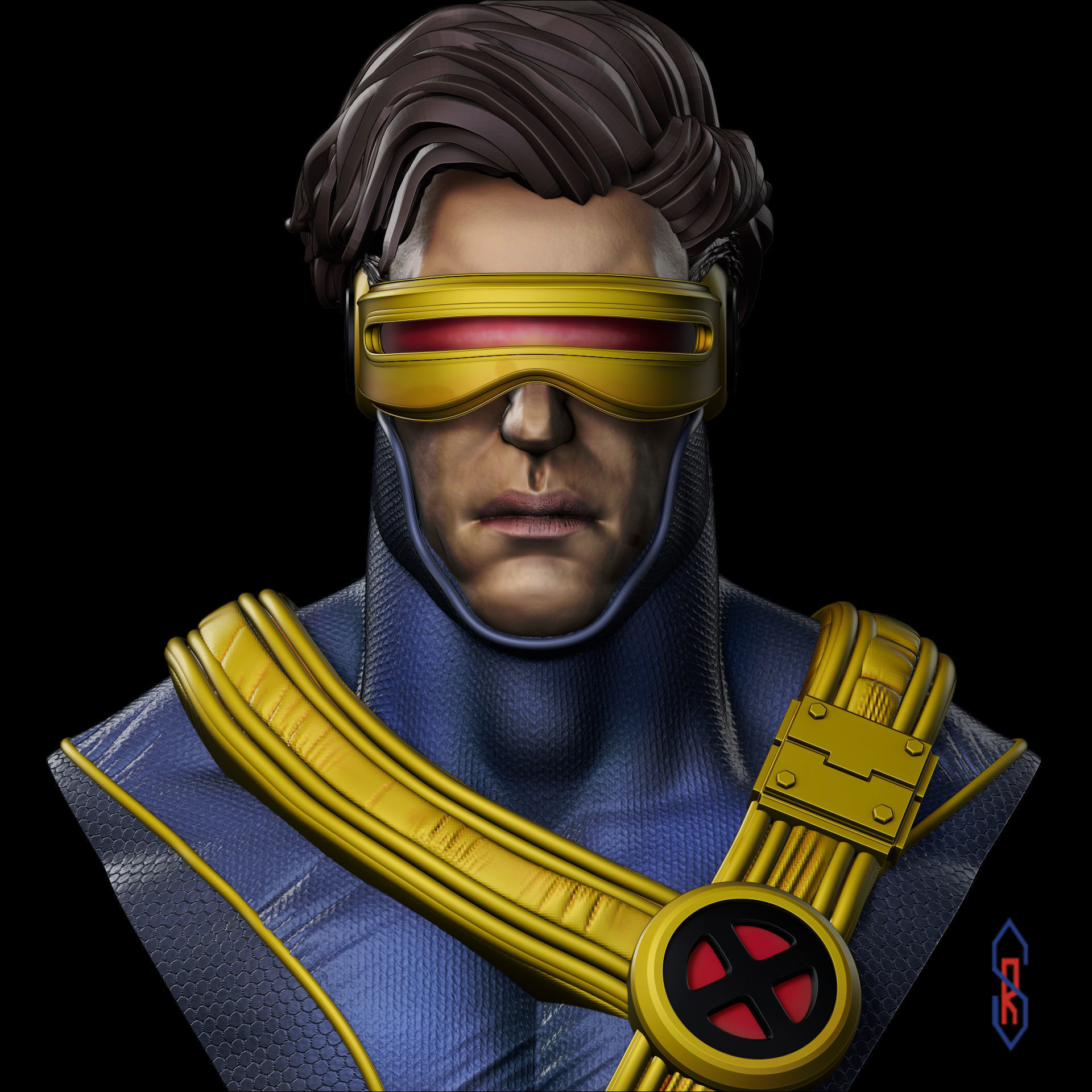 X-Men Cyclops Bust 3D print model_4