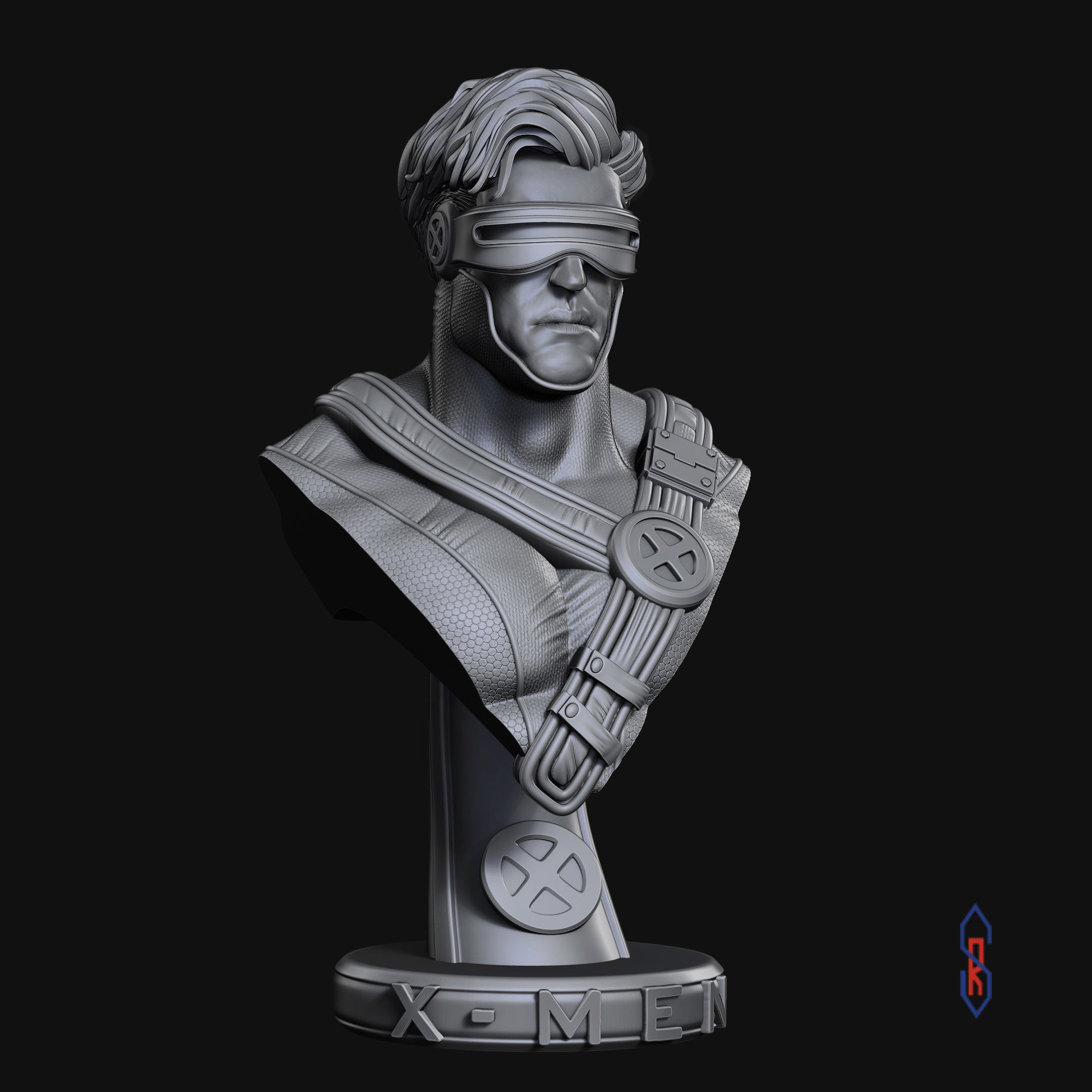 X-Men Cyclops Bust 3D print model_3