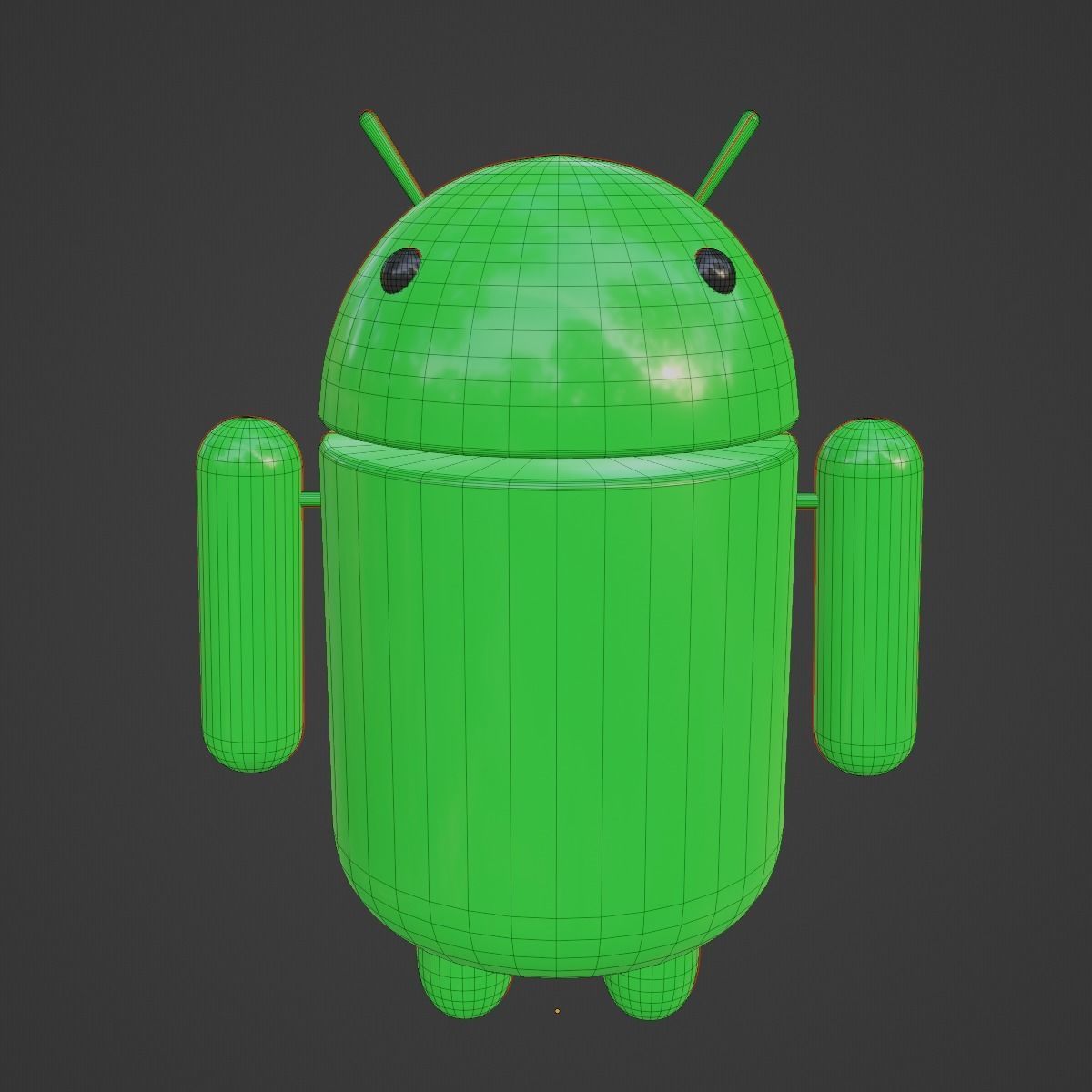Android Robot 02 Low-poly 3D model_10