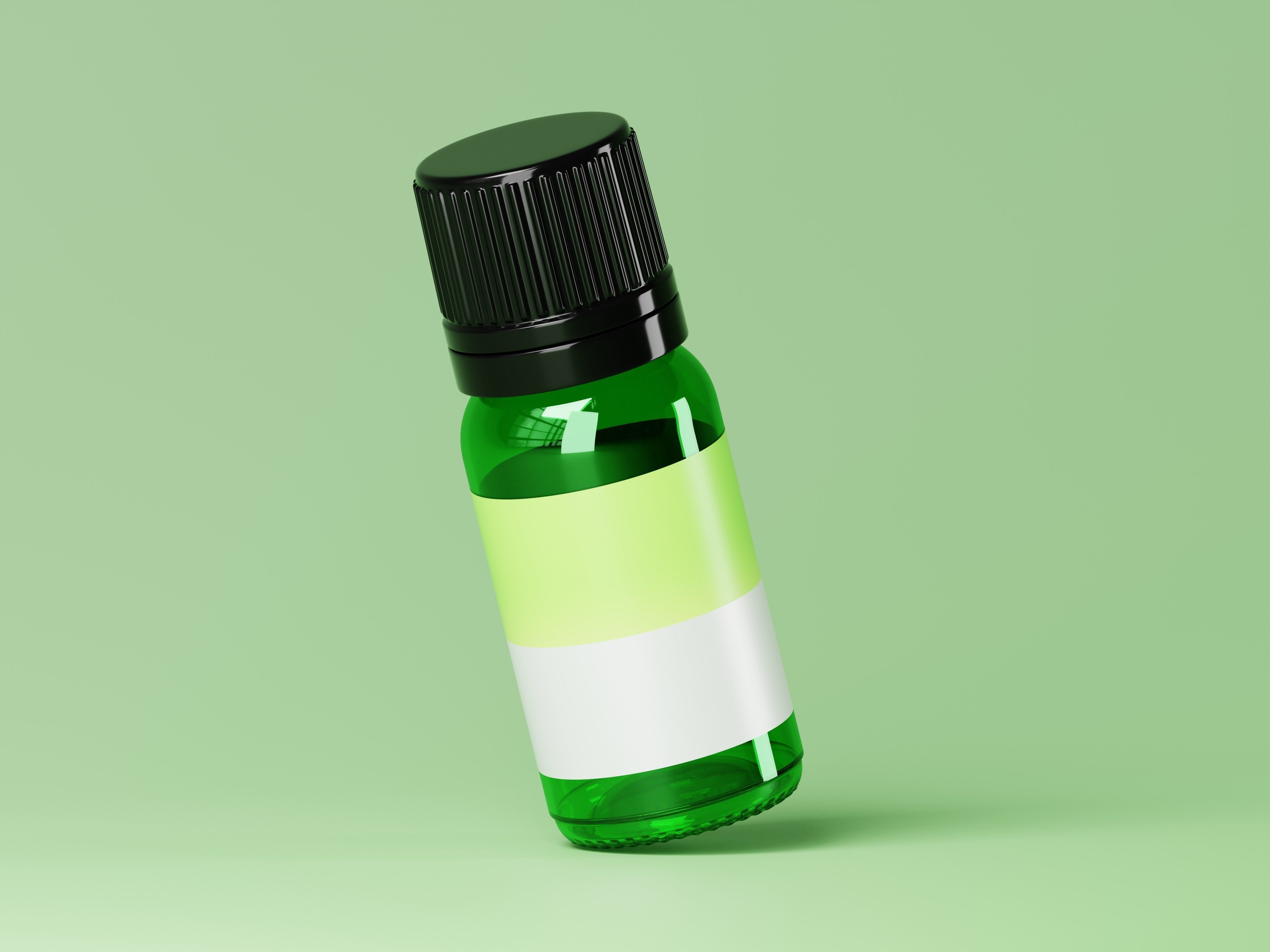 Green Glass Bottle 3D Model Low-poly 3D model_6