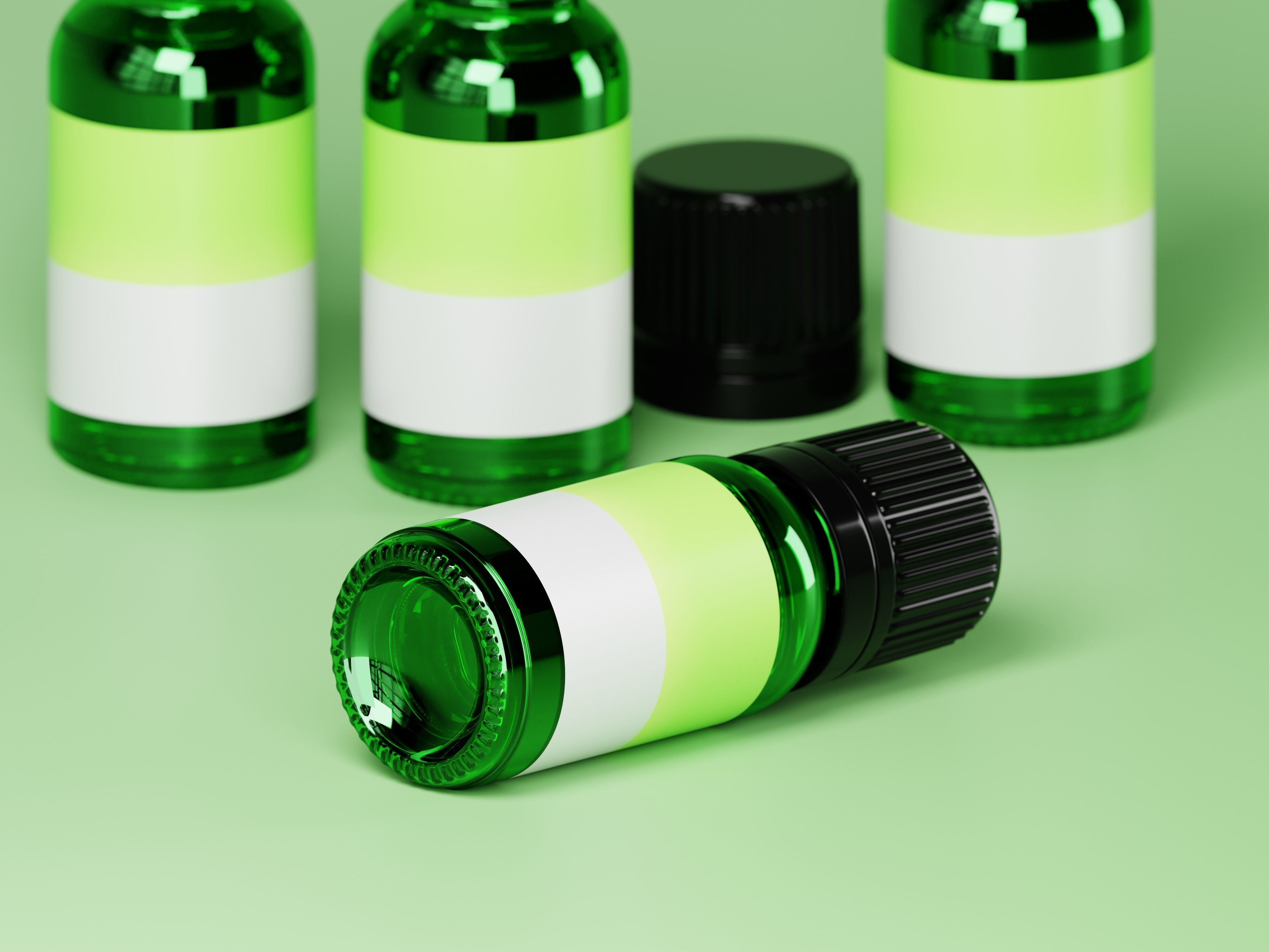 Green Glass Bottle 3D Model Low-poly 3D model_9