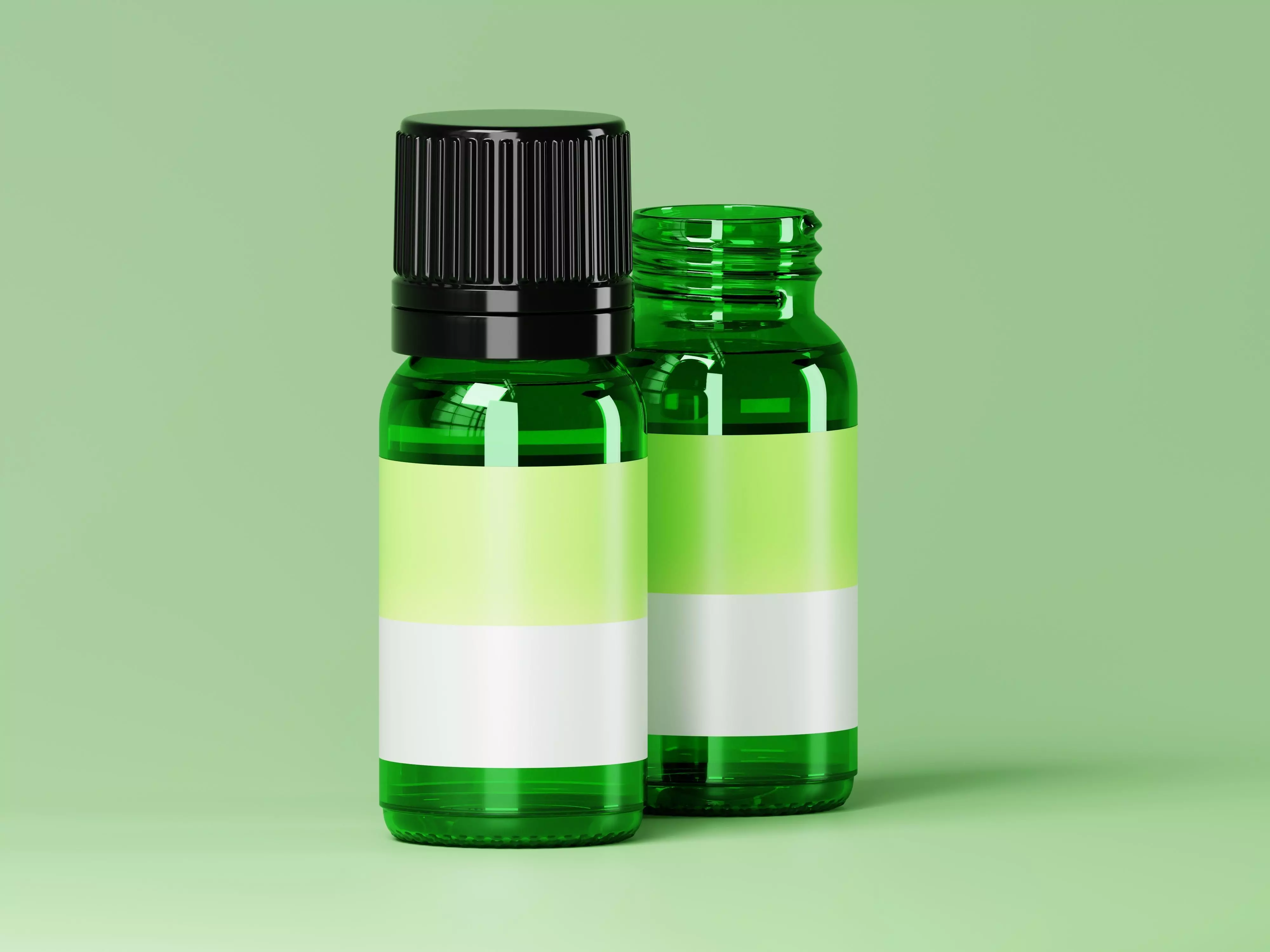 Green Glass Bottle 3D Model Low-poly 3D model_0