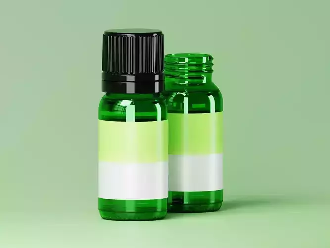 Green Glass Bottle 3D Model