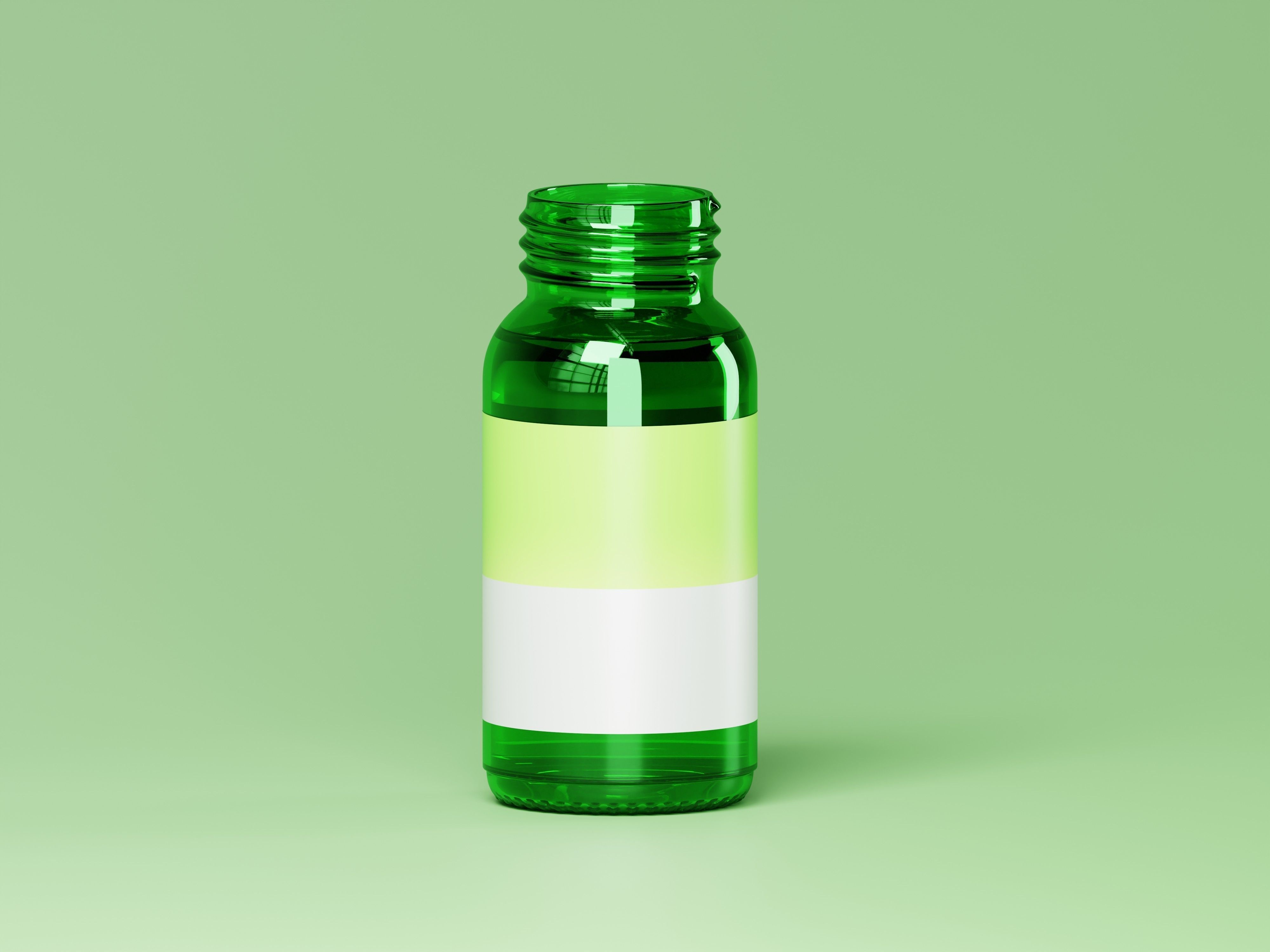 Green Glass Bottle 3D Model Low-poly 3D model_4