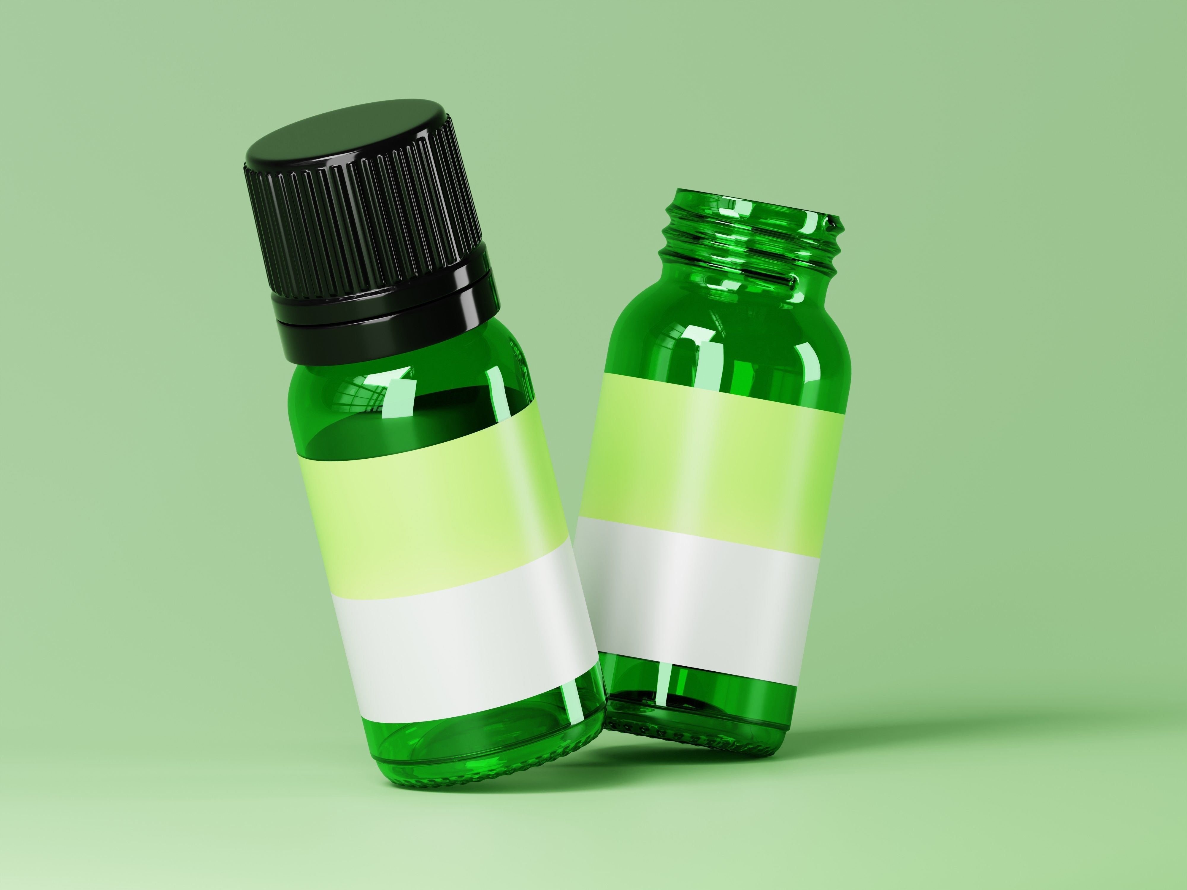 Green Glass Bottle 3D Model Low-poly 3D model_8