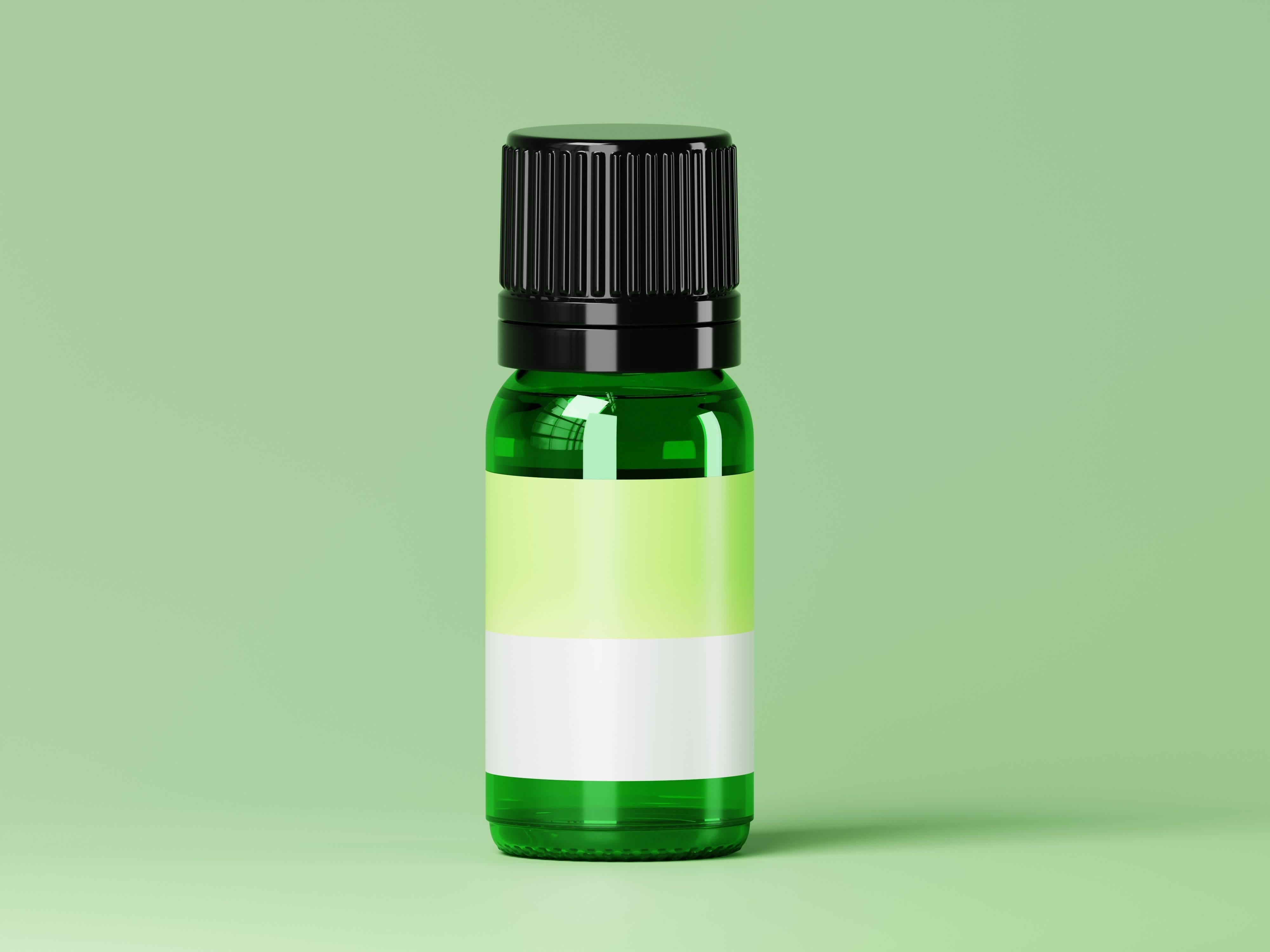 Green Glass Bottle 3D Model Low-poly 3D model_1