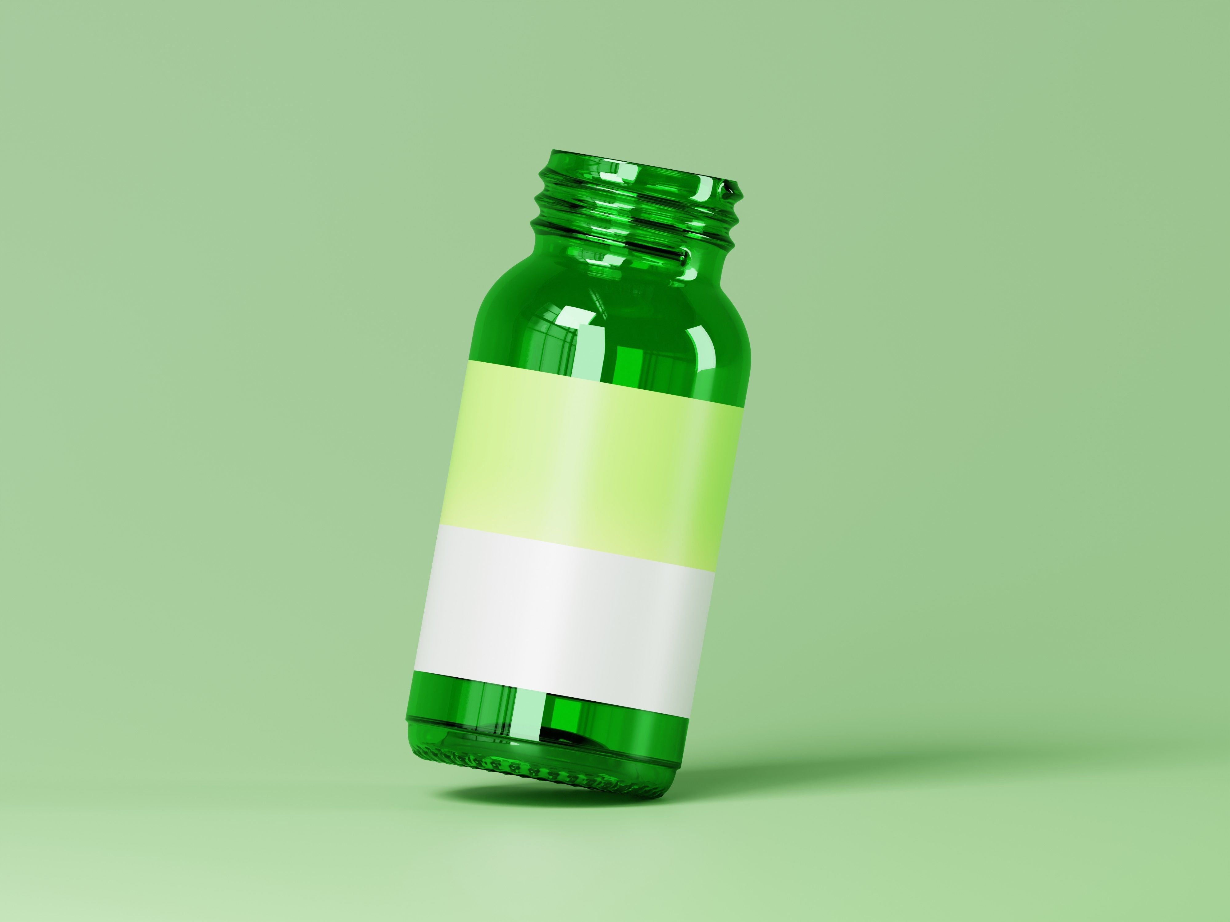 Green Glass Bottle 3D Model Low-poly 3D model_7