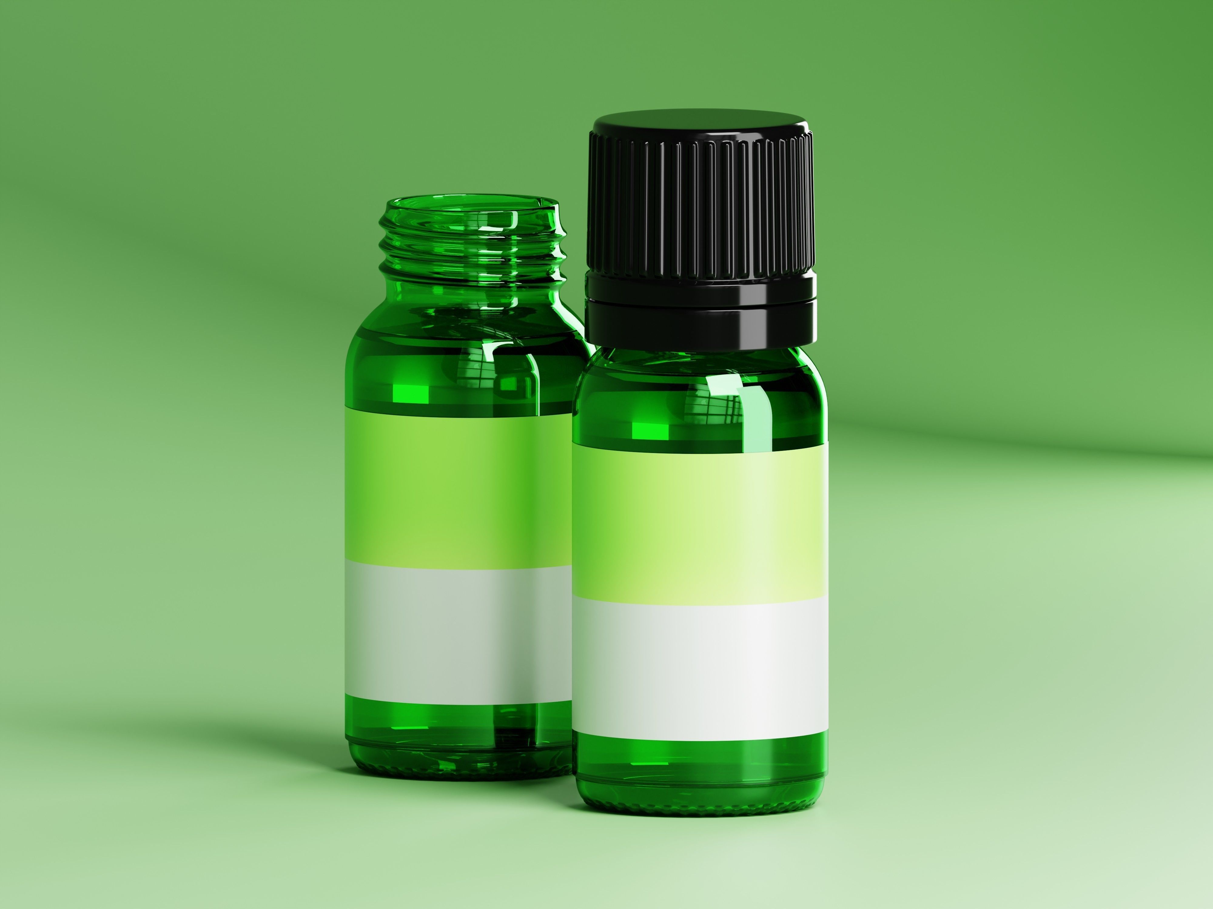 Green Glass Bottle 3D Model Low-poly 3D model_5