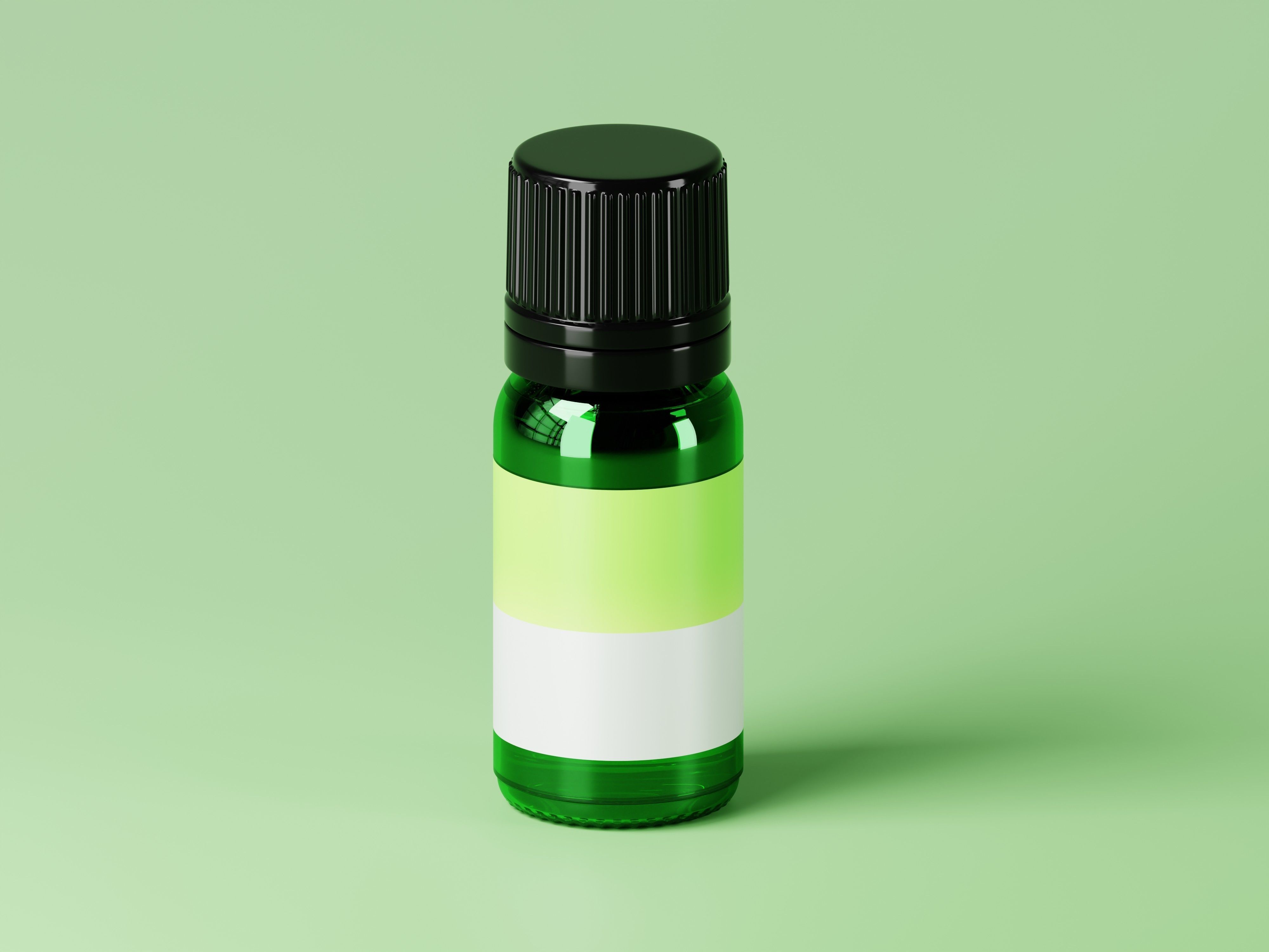 Green Glass Bottle 3D Model Low-poly 3D model_3