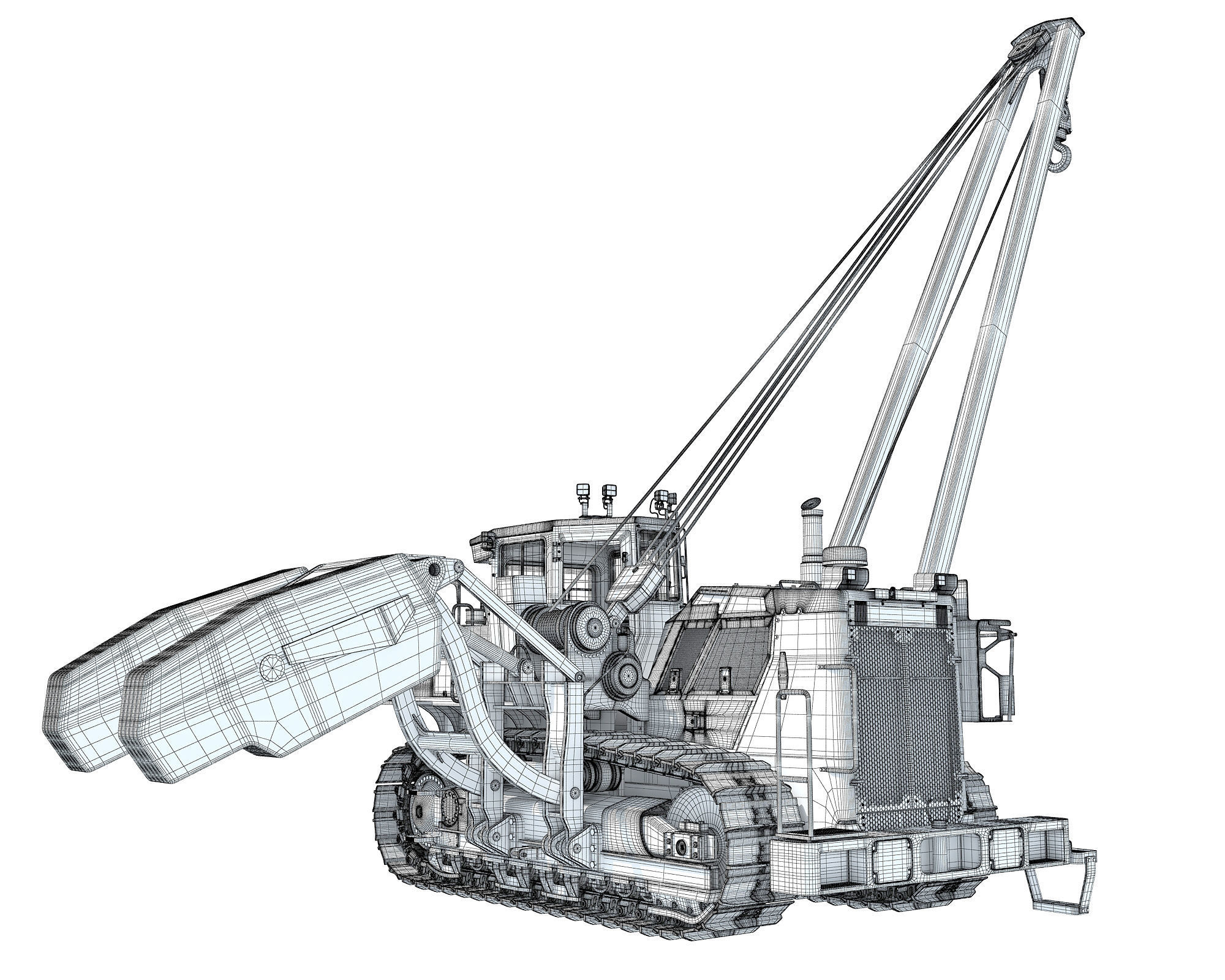 Track Dozer Pipelayer 3D model_19