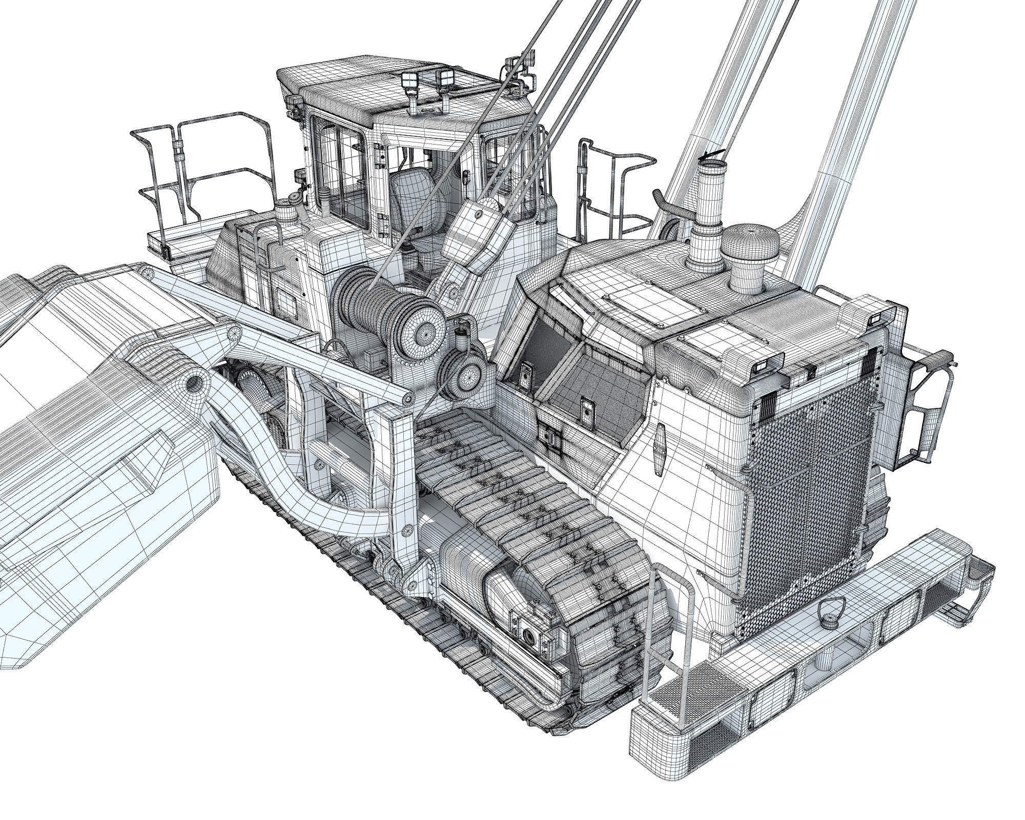 Track Dozer Pipelayer 3D model_22
