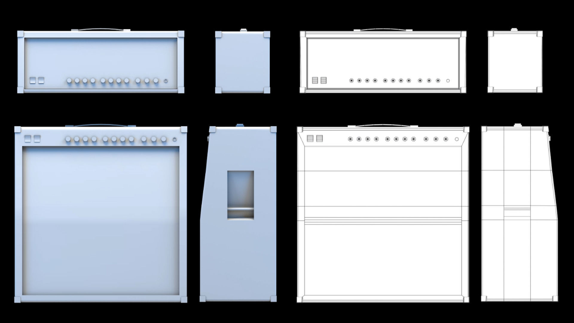 Low poly amps  Low-poly 3D model_1