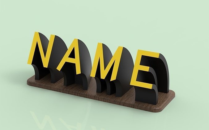 Modern name or logo plate  3D print model