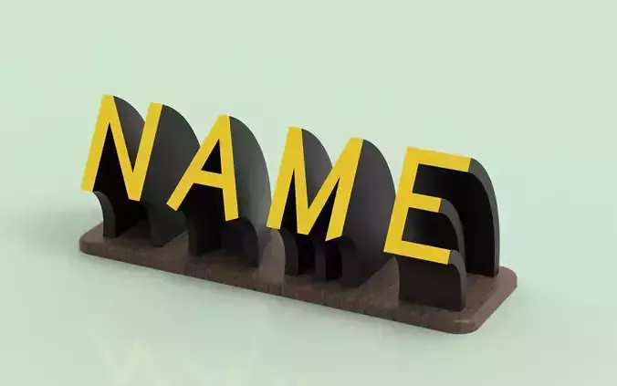 Modern name or logo plate 