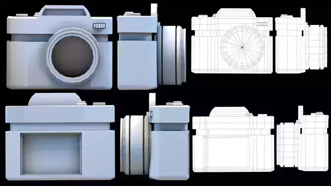 Low poly camera Low-poly 3D model