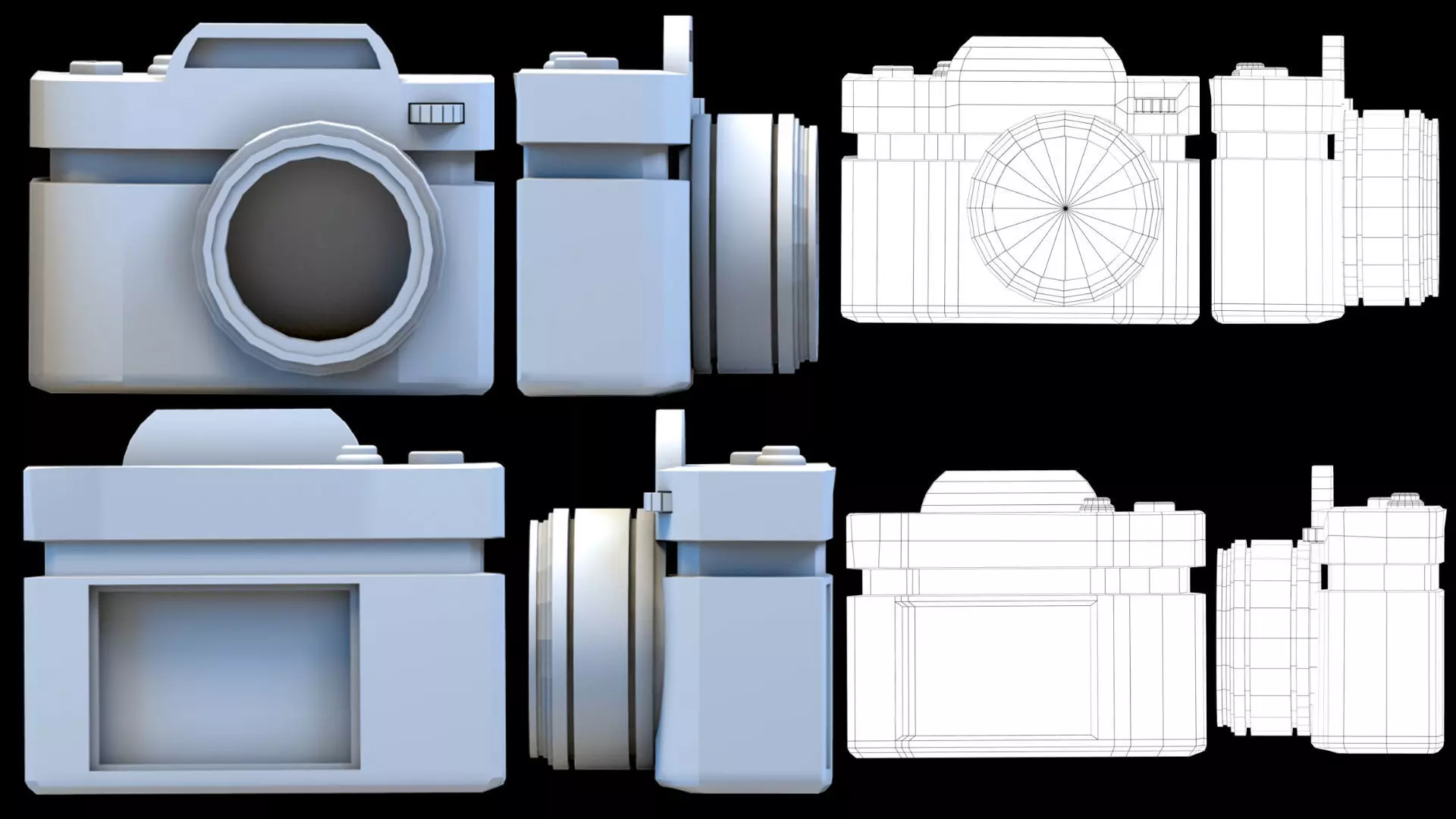 Low poly camera Low-poly 3D model_0