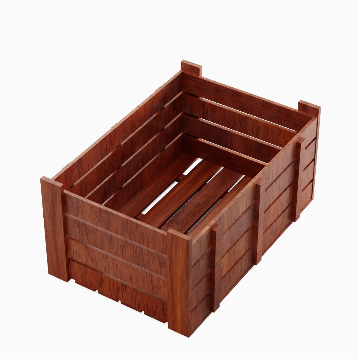 Wooden Crate 05 Low-poly 3D model_7