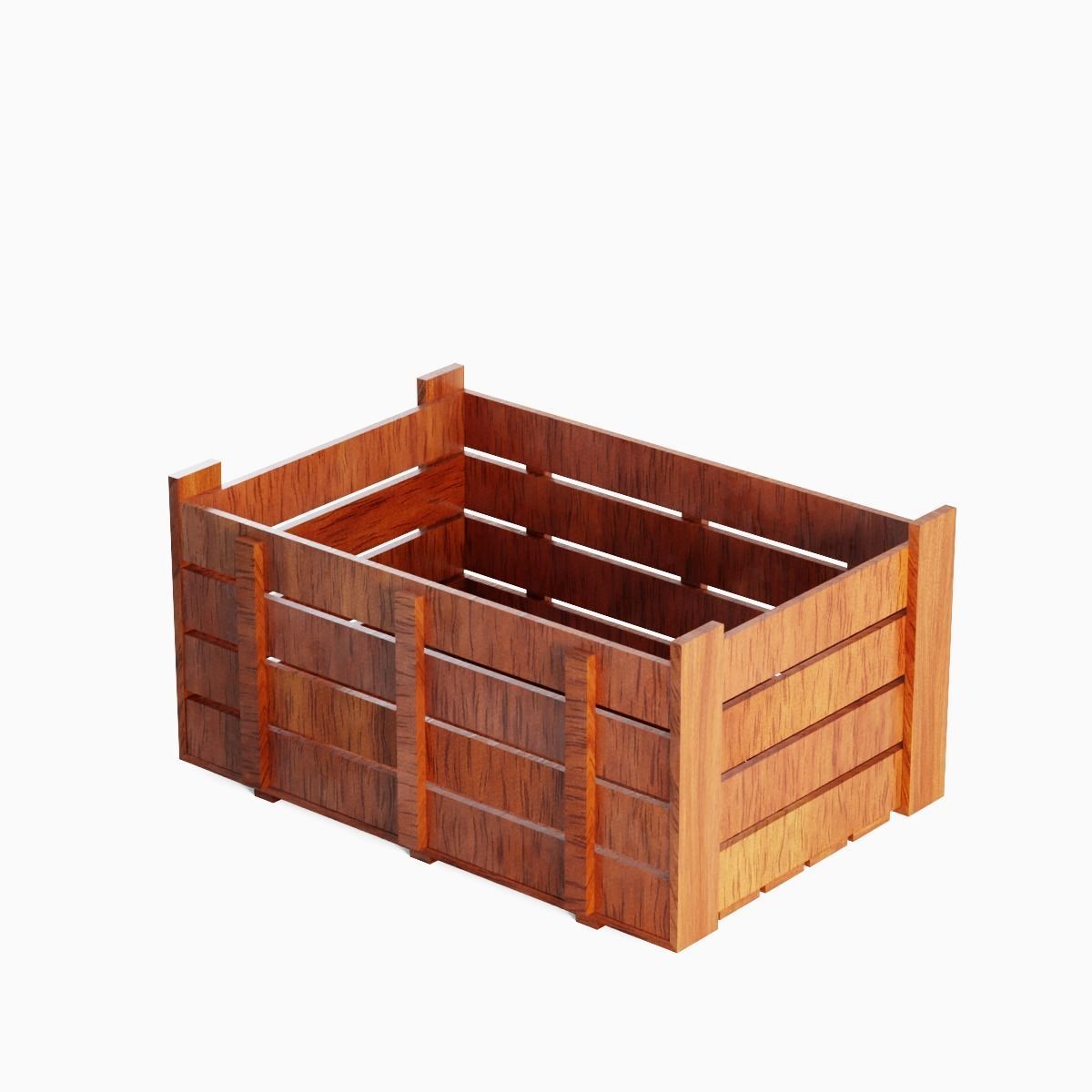 Wooden Crate 05 Low-poly 3D model_6