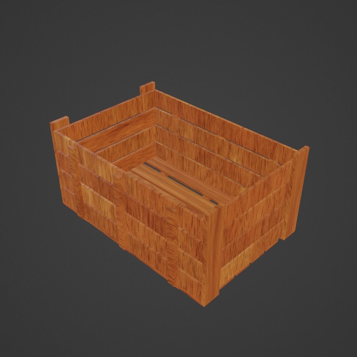 Wooden Crate 05 Low-poly 3D model_10