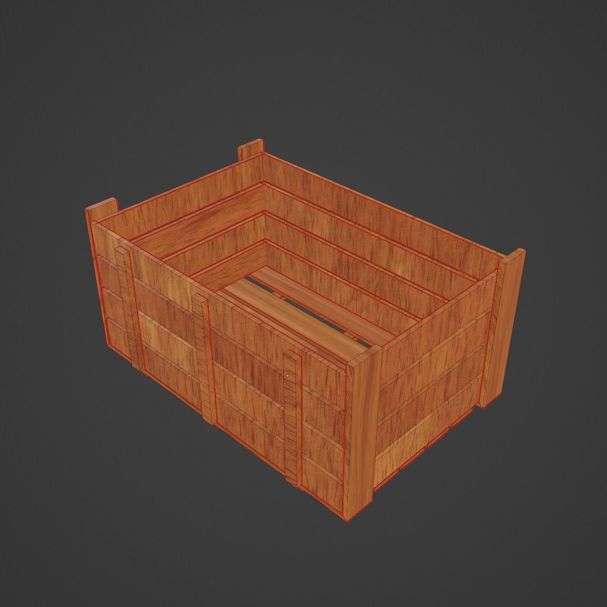Wooden Crate 05 Low-poly 3D model_11