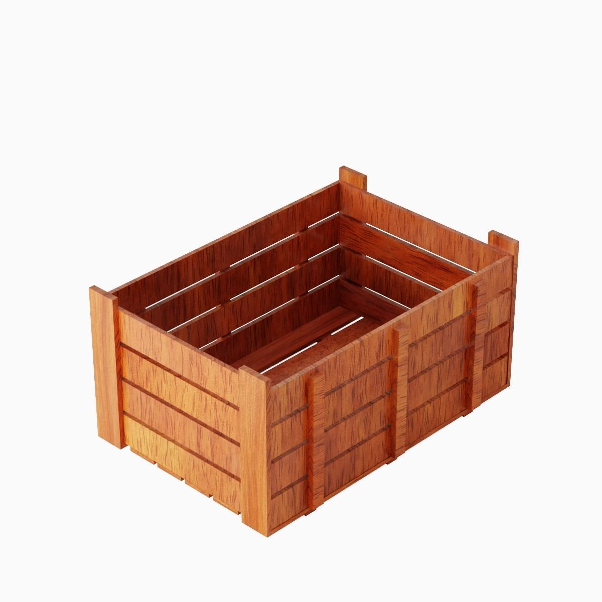 Wooden Crate 05 Low-poly 3D model_9