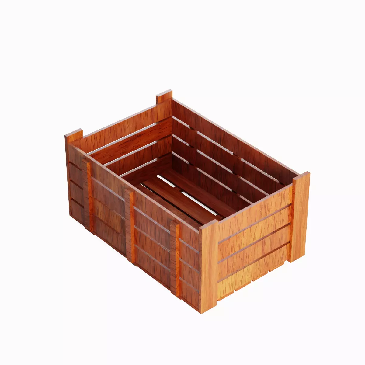 Wooden Crate 05 Low-poly 3D model_0