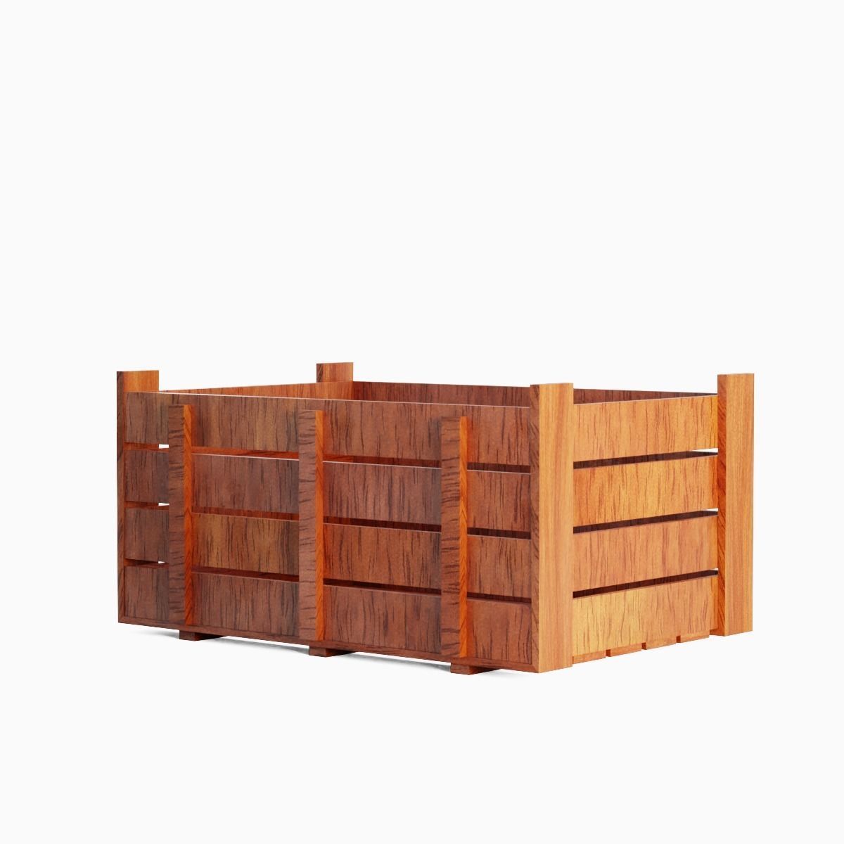Wooden Crate 05 Low-poly 3D model_3