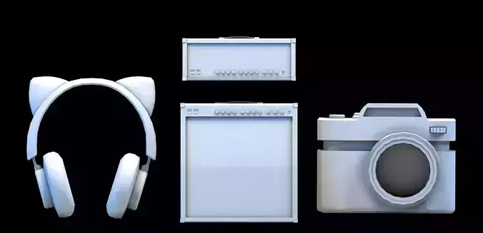 Low poly game ready props 3D Model Collection