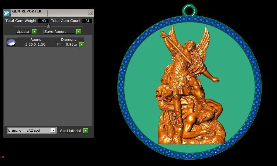St archangel Michael Pendant  3D print model_3