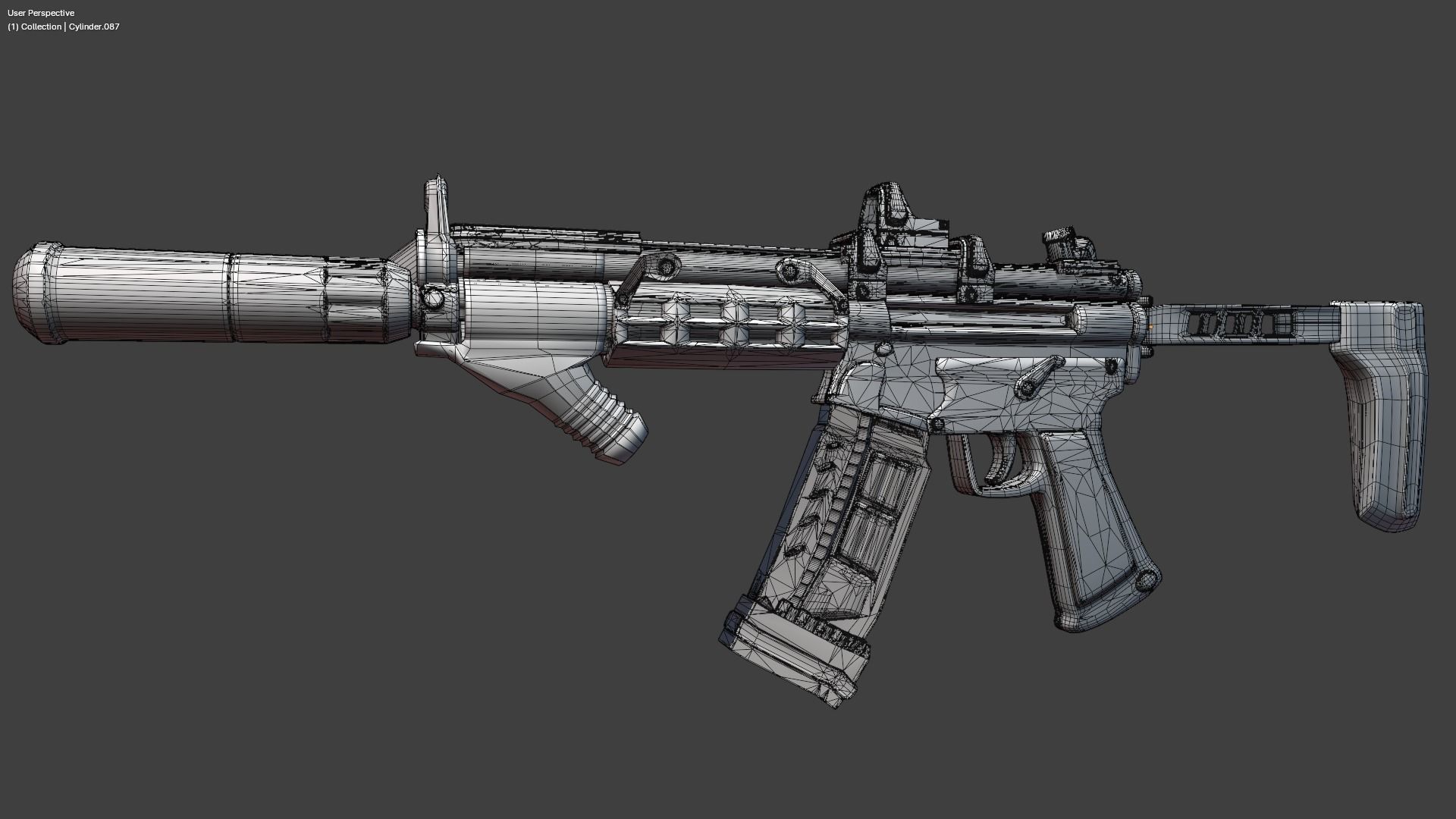 mp5 gun model  3D model_8