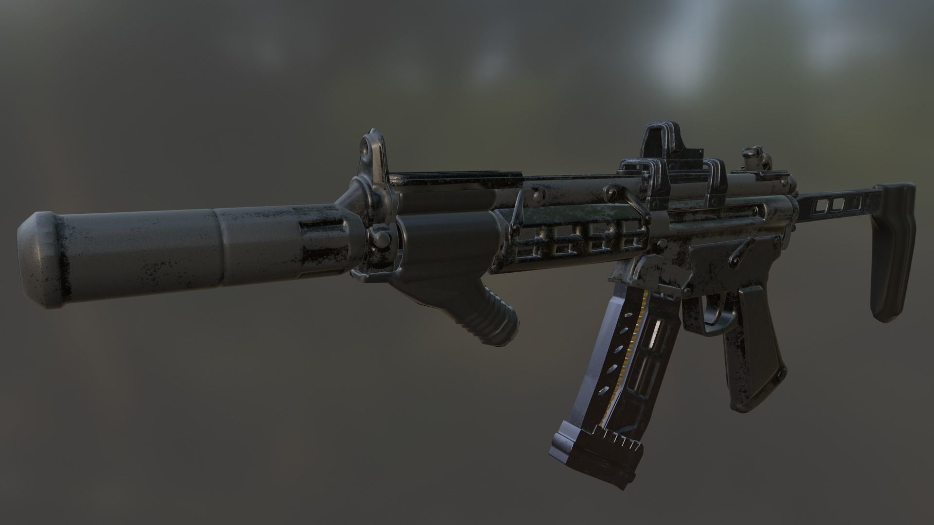 mp5 gun model  3D model_1