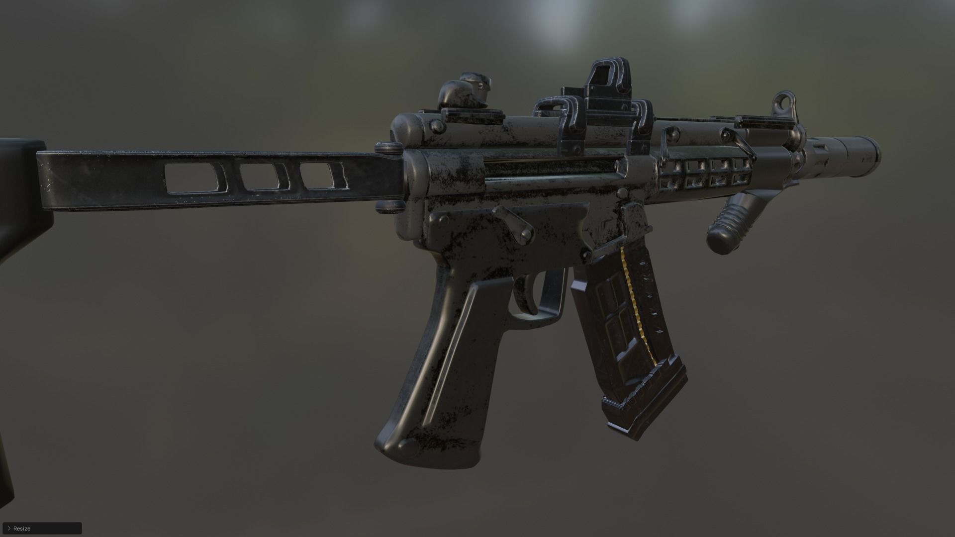 mp5 gun model  3D model_4