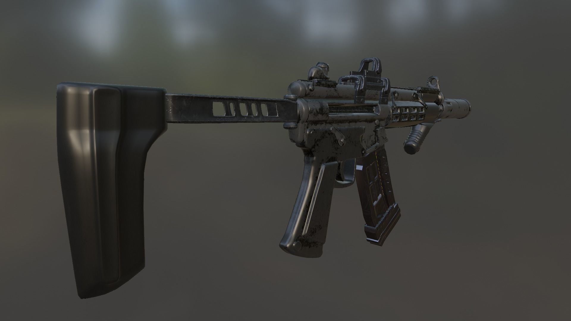 mp5 gun model  3D model_6