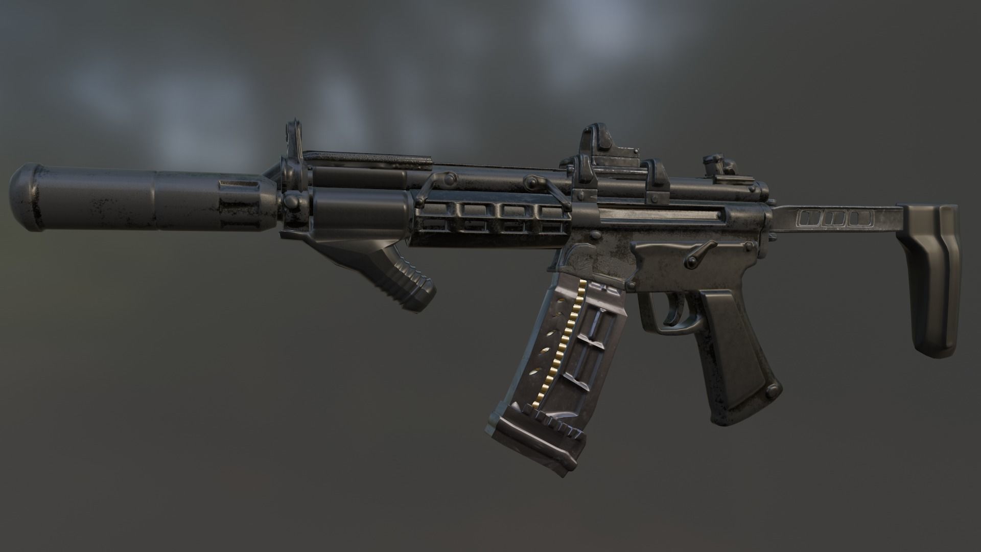 mp5 gun model  3D model_2