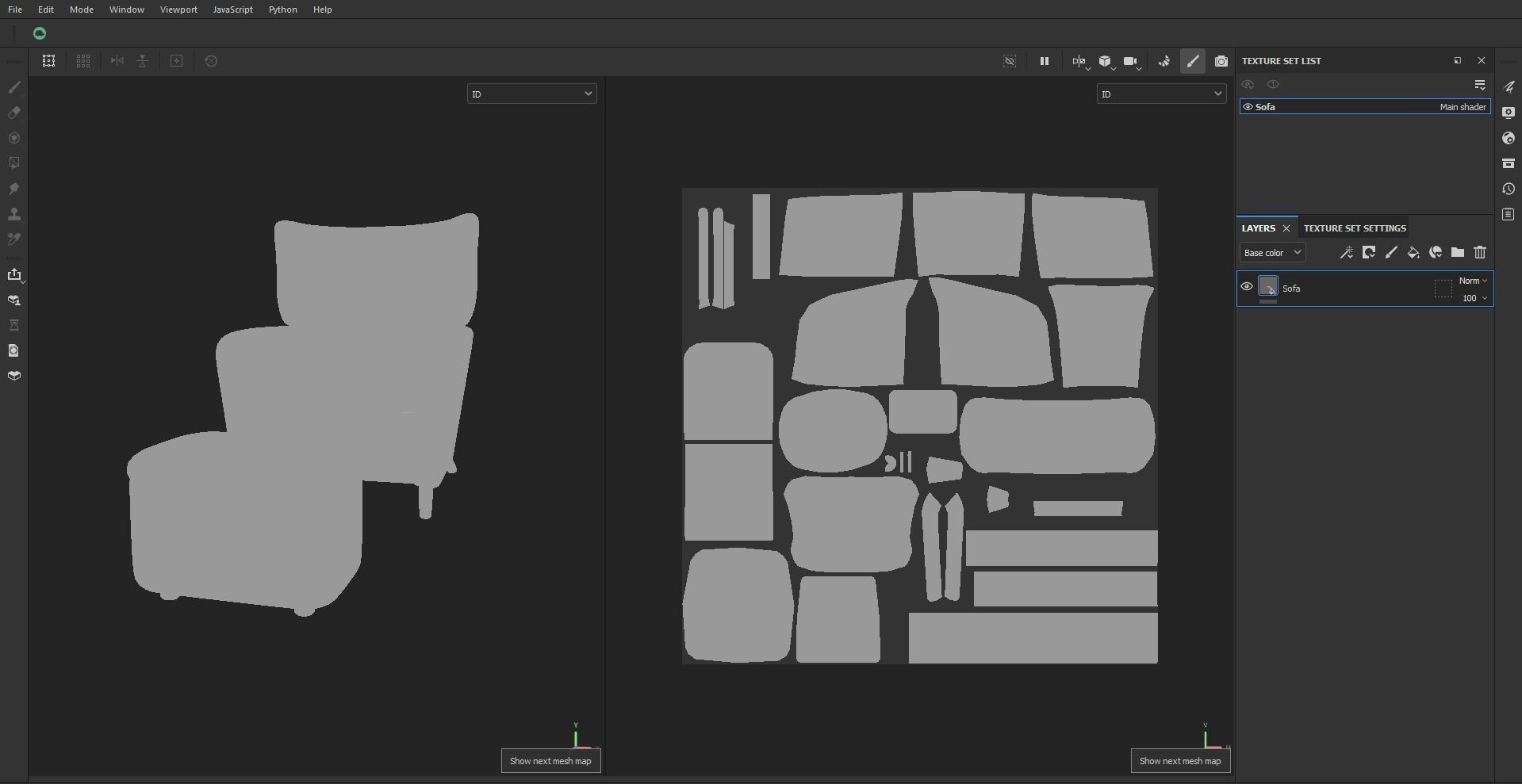 Fabric Armchair Low-poly 3D model_23