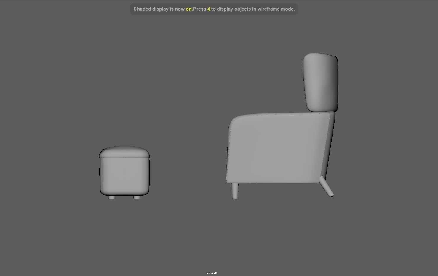Fabric Armchair Low-poly 3D model_12