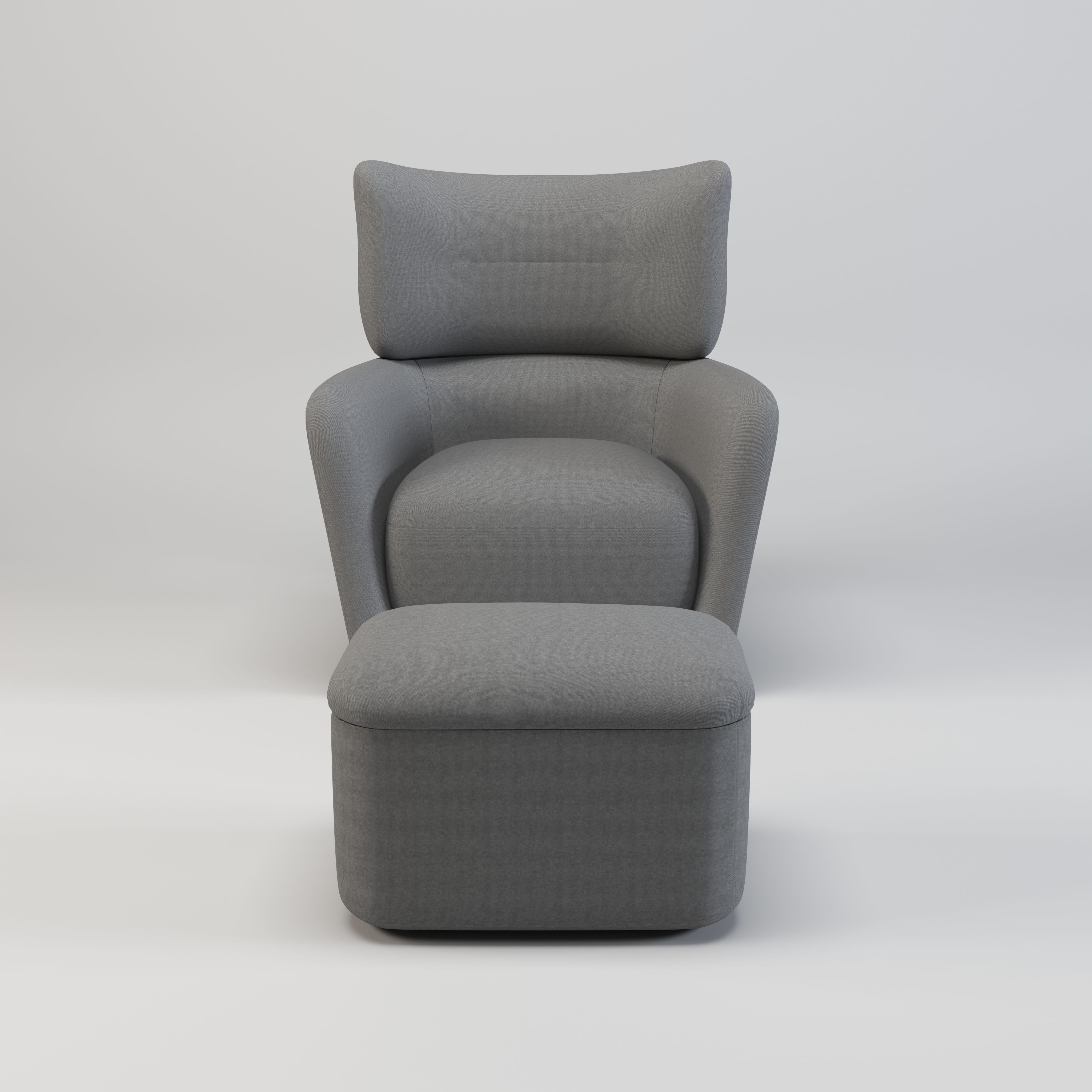 Fabric Armchair Low-poly 3D model_2